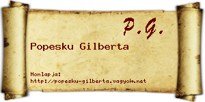 Popesku Gilberta névjegykártya